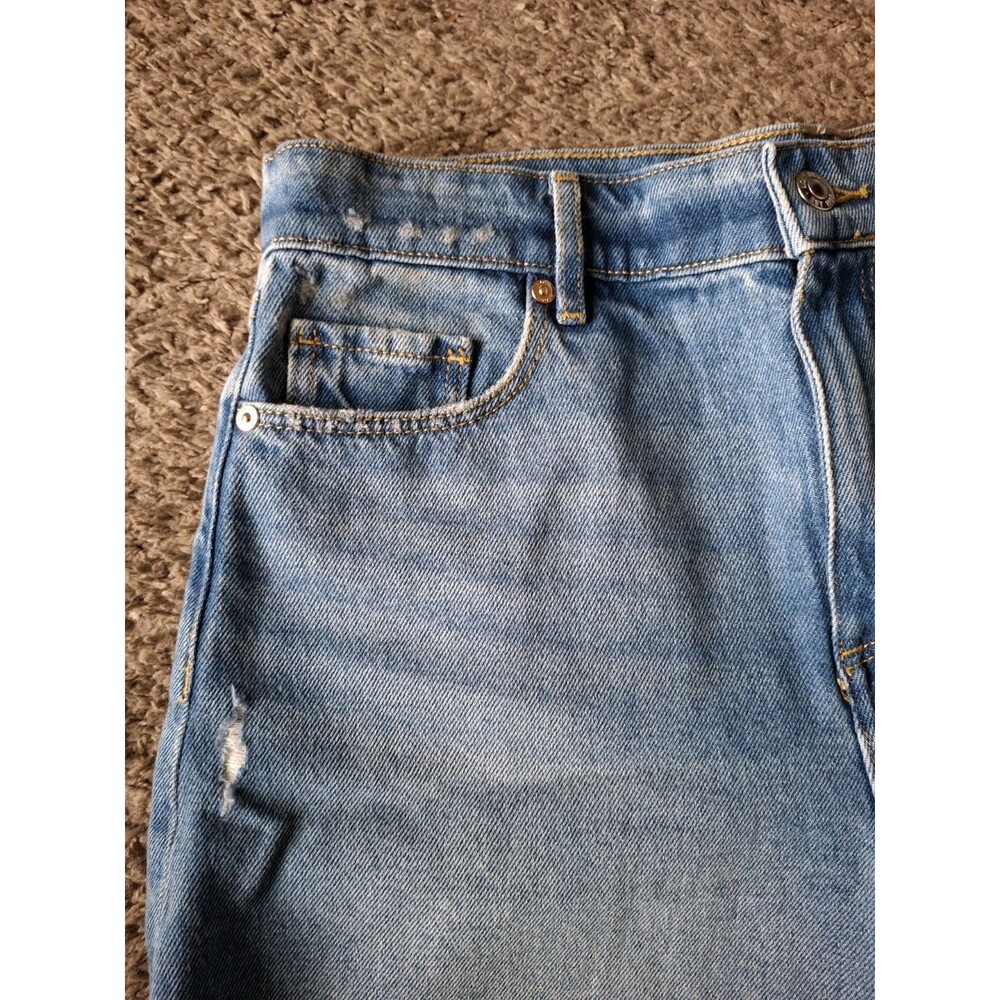 Loft Denim Jean Shorts Women's Size 28 Blue Cuffed High Rise 90s Y2K - Picture 3 of 8